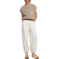 thumbnail image 1 of ORUYROP Ensemble 2 Pcs pour Femmes Ensemble de Détente Tendance Pull Tricoté Manches Courtes Mode, 1 of 6