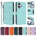 thumbnail image 3 of Butterfly Embossed Wallet Case Compatible with [iPhone 17] Kickstand Zipper Mint Green, 3 of 6