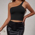 thumbnail image 2 of AherBiu Hauts de Sortie pour Femmes, Camisole Sans Manches à Épaules Dénudées, Ajustée, Moulante, Extensible, Hauts Courts, 2 of 7