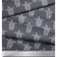 thumbnail image 2 of Soimoi Poly Georgette Fabric Turtle Block Printed Fabric 1 Yard 42 Inch Wide, 2 of 3