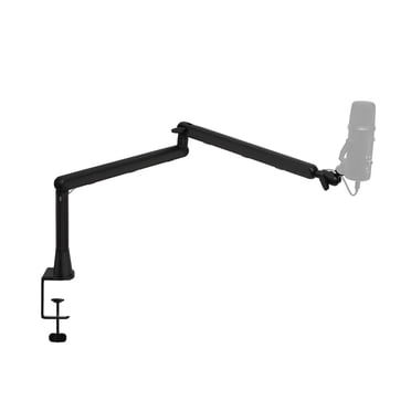 Microphone Boom Arm Low Profile Adjustable Stick Microphone Arm Stand with Desk Mount Clamp Screw Adapter Cable Management Metal Mic Boom Arm for Podcast Streaming Gaming Studio