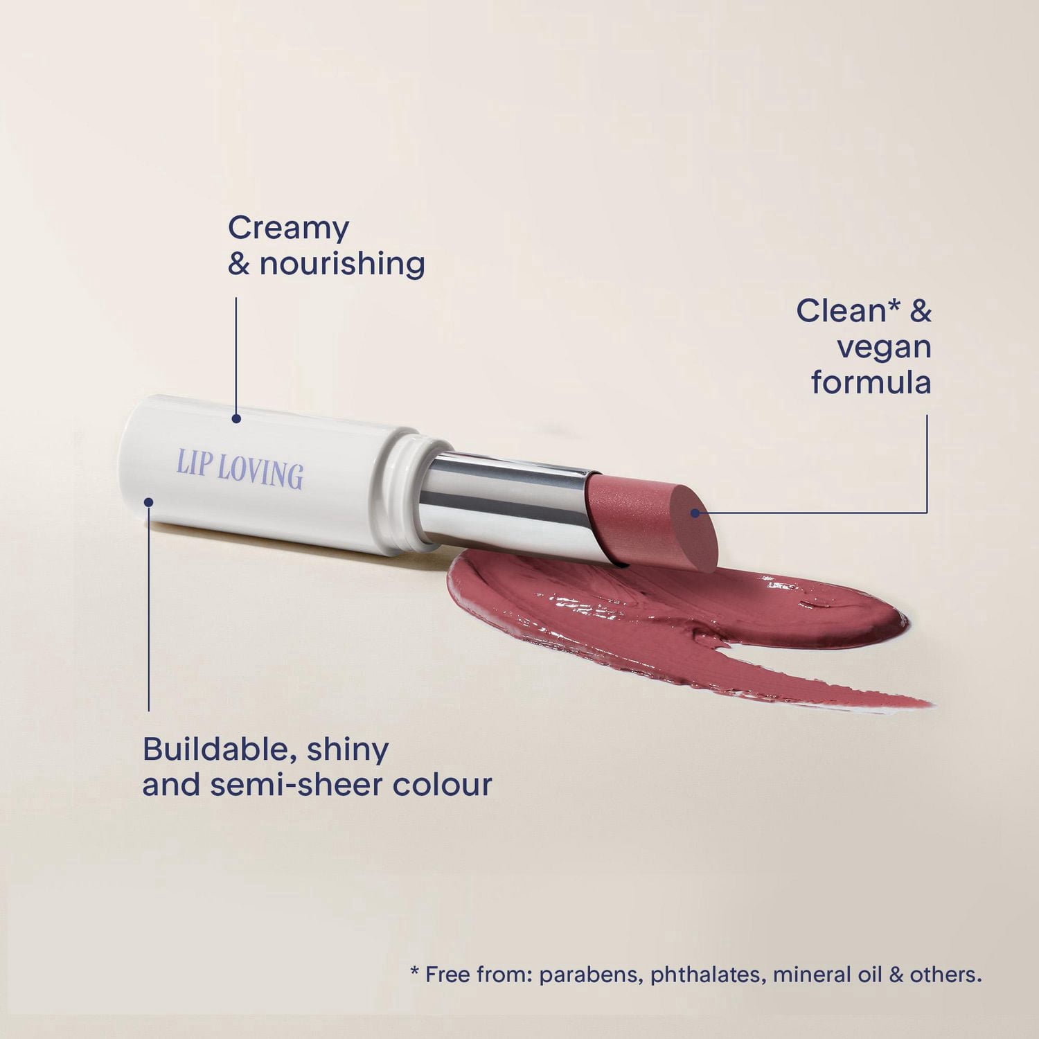 Marcelle Rouge à lèvres couleur & soin huile-en-stick Lip Loving, Or Parfait