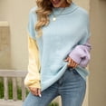thumbnail image 4 of Qertyioot Hauts d'Hiver pour Femmes Femmes Grande Taille Décontracté Col Rond Ample Imprimé Chandail à Manches Longues Blouse pour Femmes, 4 of 7