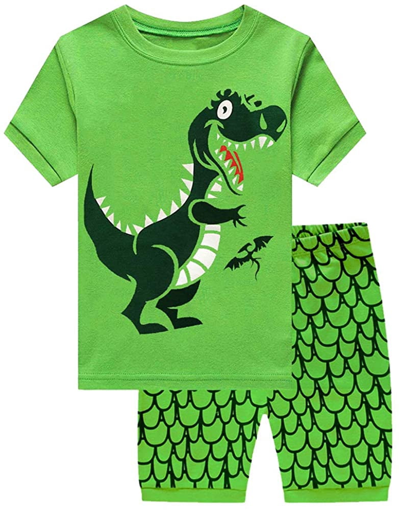 Little Hand Pyjama Garçon 100 % Coton Été Manches Courtes Ensemble de Pyjamas Dinosaure 6T