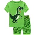 thumbnail image 1 of Little Hand Pyjama Garçon 100 % Coton Été Manches Courtes Ensemble de Pyjamas Dinosaure 6T, 1 of 8