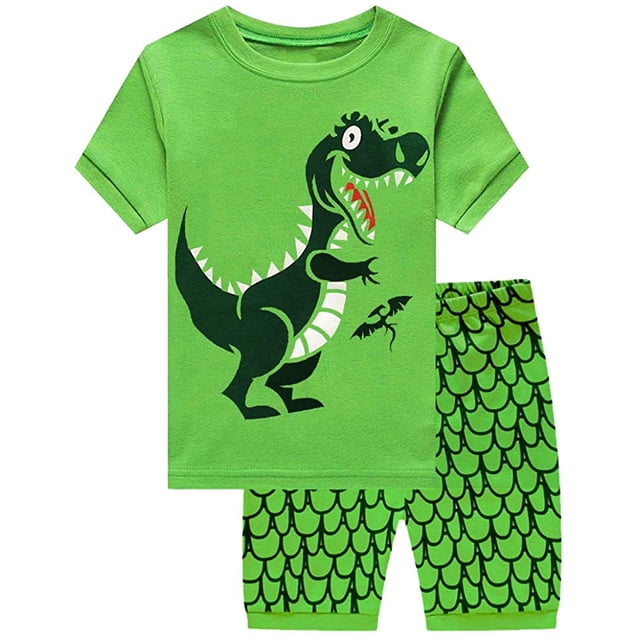 Little Hand Pyjama Garçon 100 % Coton Été Manches Courtes Ensemble de Pyjamas Dinosaure 6T