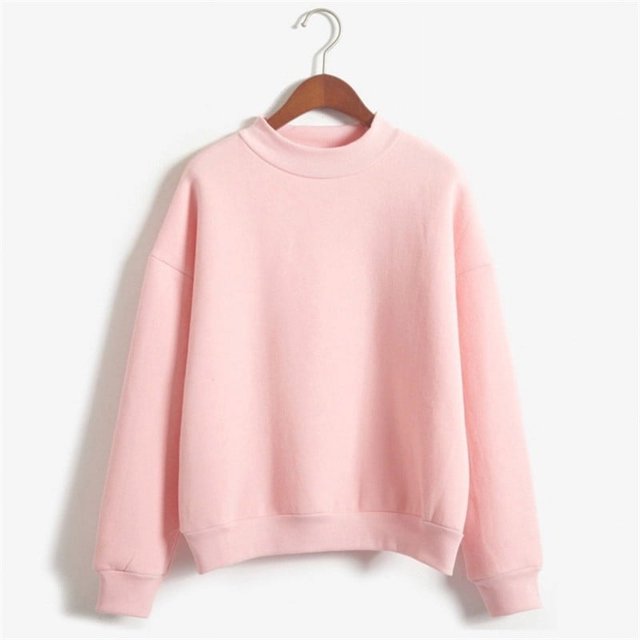 Jsaierl Womens Casual Solid Color Sweatshirts Loose Fit Round Neck Long Sleeve Pullover Soft Fall Trendy Tops Basic Simple Versatile Sweatshirts