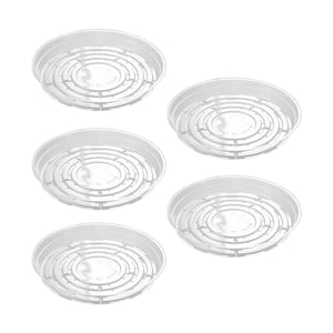 Pots de fleurs en plastique auto-abreuvement avec système d'absorption automatique d'eau, planteurs légers pour l'intérieur & Plantes extérieures, y compris 12 Saucer rond de pouce & Trous de drainage, pots de planteur de jardin durable