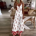 thumbnail image 1 of yievot Robes Maxi pour Femmes Été Mode Imprimé Col en V Sans Manches Bretelles Robe Longue, 1 of 4