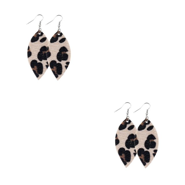 QualitChoice Leopard Print Earrings Body Decoration Water Drop Ear Dangles Birthday Gift Type 13 2Set