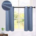 thumbnail image 2 of PiccoCasa 2 Panels Kitchen Linen Look Blackout Curtains Steel Blue 29"x36", 2 of 7