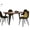 Faux Walnut Table Green Fabric Chairs, variant on Homy Casa 63 inch Modern Dining Set, Dining Table with 4 Chairs, Beige Fabric