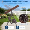 thumbnail image 4 of YUSAZENS 3-Seat Outdoor Patio Swing Chair with Adjustable Canopy Heavy Duty Steel Frame Built-in Cup Holders Pivot Storage Table for Garden Backyard Lawn Front Porch Brown, 4 of 7