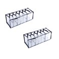 thumbnail image 1 of Armoire de Rangement Organisateur de Vêtements Tiroirs Garde-Robe Compartiment Séparation sous-Vêtements Portable 7 Compartiments Boîte de Rangement en Maille Lavable (2 Pcs Noir), 1 of 7