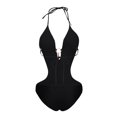 thumbnail image 4 of CEHVOM Maillot de Bain une Pièce pour Femmes à Lacets Imprimé Rembourré Rehausseur, 4 of 8
