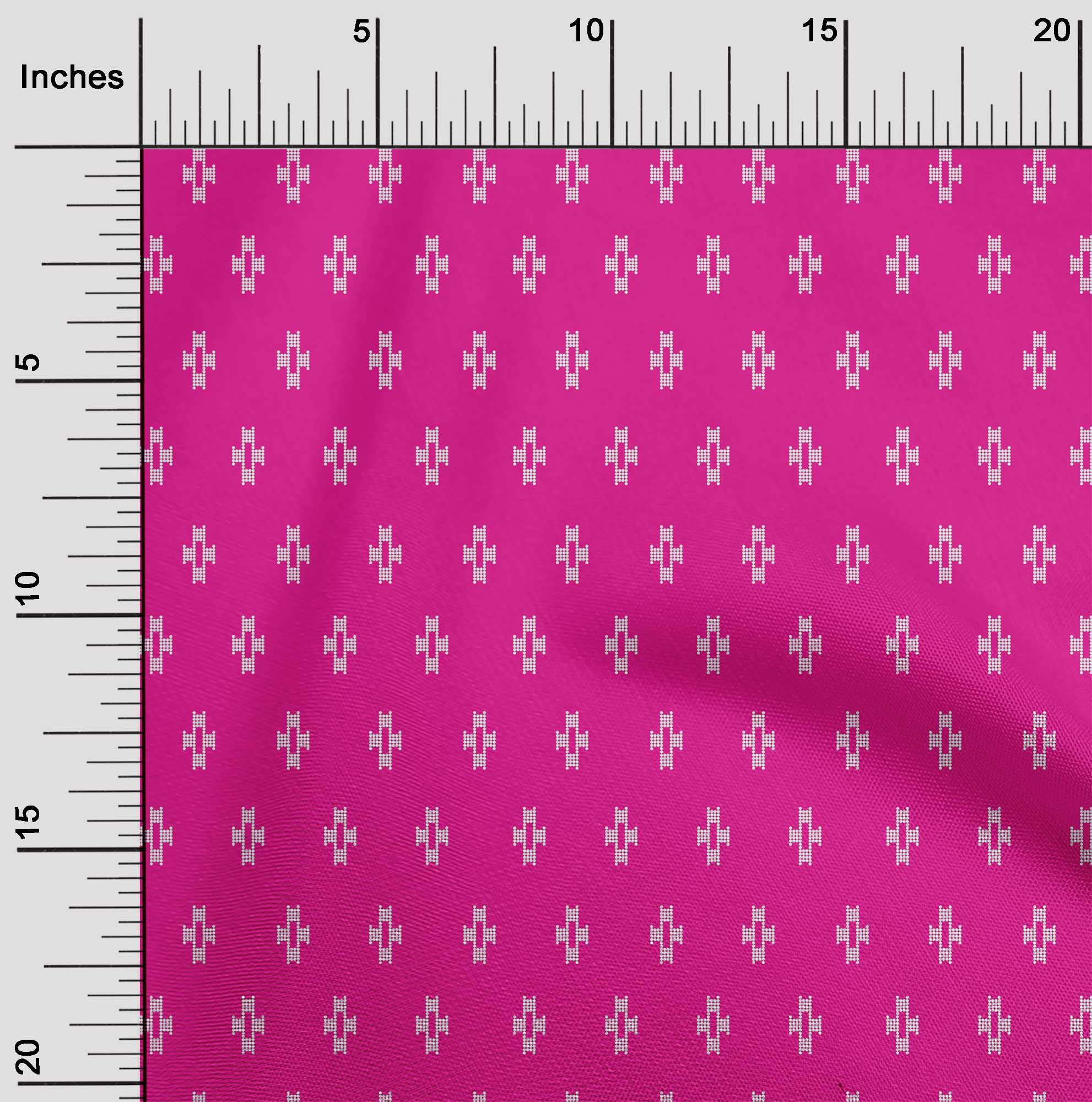 oneOone Viscose Jersey Fabric Plus Sign Kasuri Printed Craft Fabric BTY 60 Inch Wide