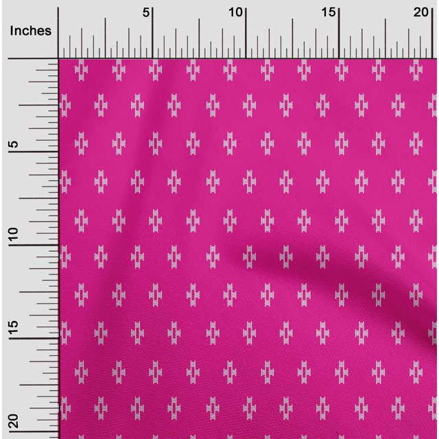 oneOone Silk Tabby Fabric Plus Sign Kasuri Printed Craft Fabric BTY 42 Inch Wide
