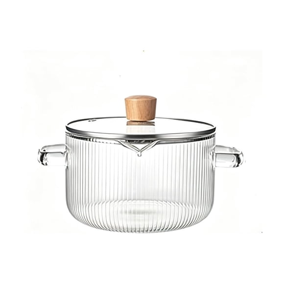 Glass Soup Pot with Double Handles for Stovetop Cooking and Kitchen Meal Prep
