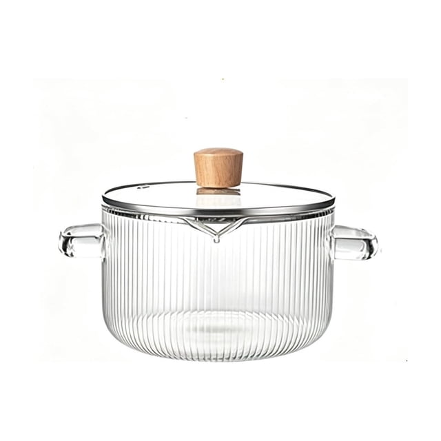 Glass Soup Pot with Double Handles for Stovetop Cooking and Kitchen Meal Prep