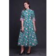 thumbnail image 4 of Bimba Robe à Manches Roulées pour Femmes à Imprimé Floral, Col Mandarin, Chemise Boutonnée - Grand, 4 of 5