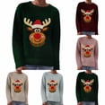 thumbnail image 2 of Zhanying Chandails d'Hiver pour Femmes 2025 Tendance Col Rond Rouge Mignon Noël Sweater Ugly Noël Sweater pour Femmes 2x, 2 of 5