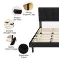 thumbnail image 4 of Queen Bed Frame, Queen Size Platform Bed With Fabric Upholstered Headboard, Black, 4 of 8