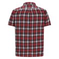 thumbnail image 3 of Penkiiy Chemise Tissée à Manches Courtes pour Homme, Coupe Régulière, Boutonnée, avec Poche, P Rouge, 3 of 5