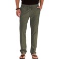 thumbnail image 1 of MAWCLOS Mens Trousers Elastic Waist Pants Drawstring Bottoms Fitted Summer Solid Color Loungewear Army Green XL, 1 of 4
