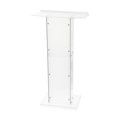 thumbnail image 1 of Podium en Acrylique - 45 Pouces de Hauteur, Support en Acrylique Transparent avec Tablette de Rangement, Grande Surface de Lecture, Chaire Autoportante pour Églises, Conférences, Discours, Mariages, Salle de Classe, 1 of 7