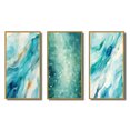 thumbnail image 2 of Designart "Turquoise Impressions Waves of Infinity VII" Abstract Painting Framed Wall Art Set Of 3 - Turquoise Modern Frame Gallery Set For Office Decor, 2 of 6