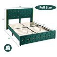thumbnail image 3 of Costway Full Upholstered Platform Bed Frame Adjustable Headboard Footboard Modern Green, 3 of 10