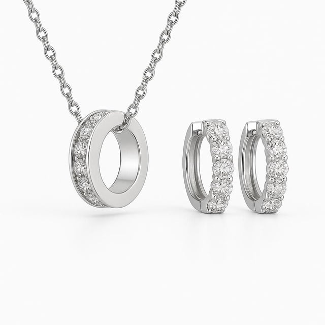 Luxury Designs Ensemble collier et boucles d'oreilles en zircone