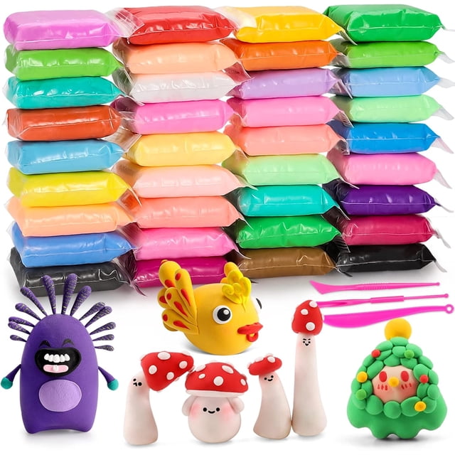 Fuebueo Modeling Clay Kit 36 Colors Magic Air Dry Ultra Light Clay, Safe & Non-Toxic, Great Gift for Children