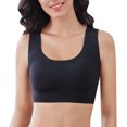 thumbnail image 1 of B91xZ Soutiens-Gorge pour Femmes Col Rond Rembourré Faible Impact pour Yoga, Noir G, 1 of 5