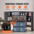 thumbnail image 2 of KFFKFF Armoire de Rangement Multimédia 4 Niveaux Tablettes DVD Ajustables 576 CD Espresso, 2 of 9