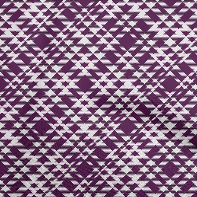 oneOone Cotton Poplin Purple Fabric Check Sewing Material Print Fabric By The Yard 42 Inch Wide