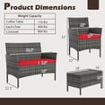 thumbnail image 3 of Costway 8 PCS Patio Furniture Set with Washable Cushions and Tempered Glass Coffee Table, 3 of 9