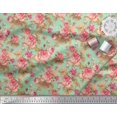 thumbnail image 3 of Soimoi polyester Crepe Fabric Check,Leaves & Rose Floral Fabric Prints By Yard 42 Inch Wide, 3 of 3