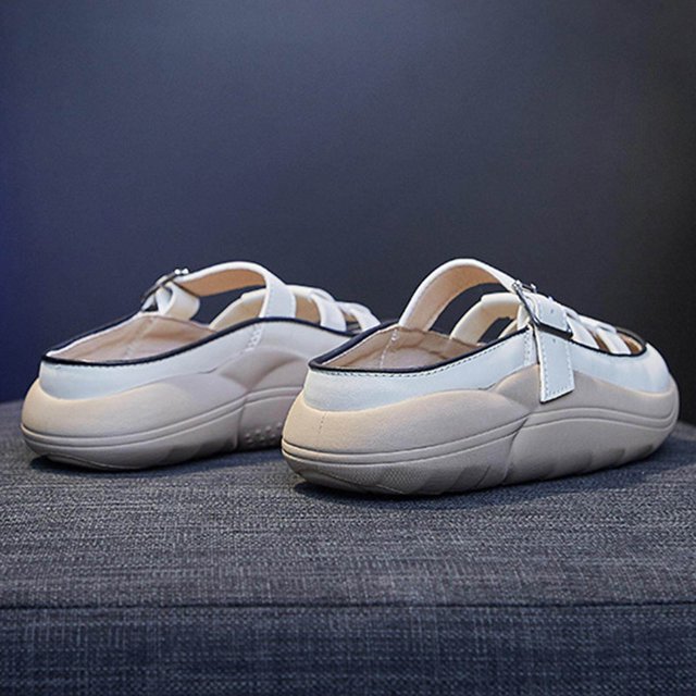 pitrice Sandales à Enfiler pour Femmes, Imperméables, Souples, Plates, Sandales de Sol, Chaussures 38 Blanc