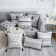 thumbnail image 1 of Opolski Simple Geometric Fringe Decorative Cushion Rectangle Tassel Soft Pillow Cover, 1 of 7