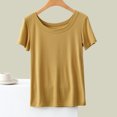 thumbnail image 2 of Yuyuzo Hauts de Pyjama pour Femmes Col Ras du Cou T-Shirts à Manches Courtes Décontractés d'Été Confortables Amples Blouses, 2 of 6