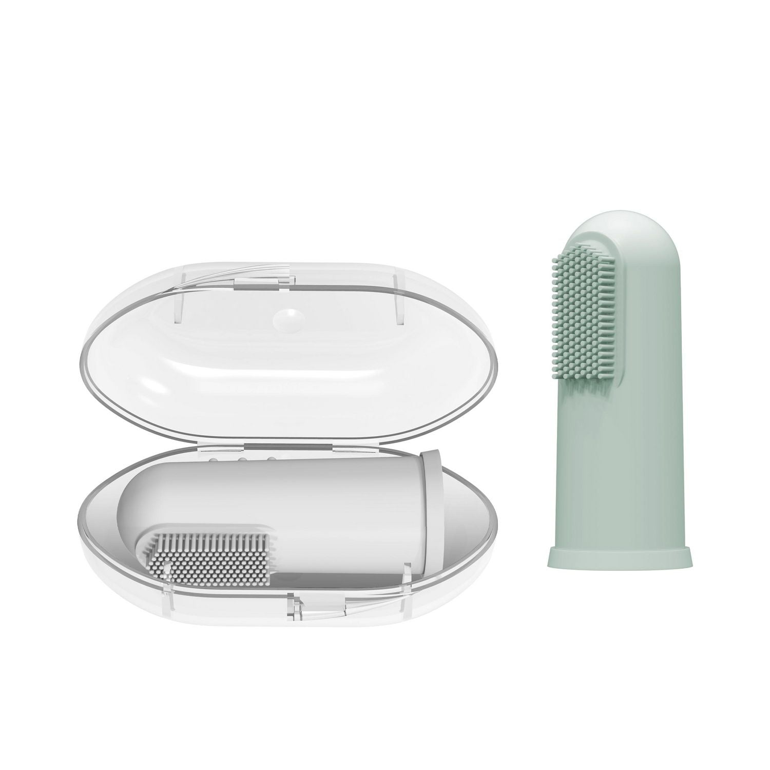 Brosse à dents pour doigts de Dr. Brown's vert and gris paquets de 2