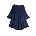 thumbnail image 2 of UKAP Ladies Tops Flowy Blouse Pleated Shirts Loose Holiday Summer Navy Blue 3XL, 2 of 3