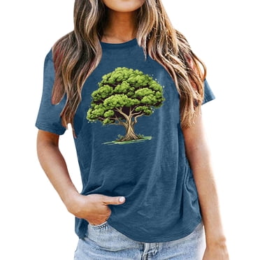 Women's Casual T-Shirts Soft Comfortable Everyday Tops Stylish Floral Print for All Seasons for Work and Leisure Activities