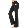 thumbnail image 1 of Innerwin Pantalons Taille Haute Femme Harem Course Jambes Larges Extensibles Noir 4TG, 1 of 8