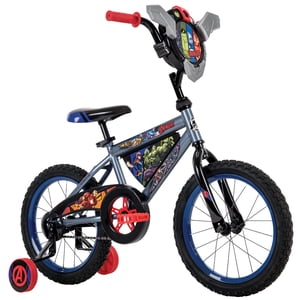 Huffy 16-inch Marvel Avengers Bike for Boys with Training Wheels, Grey/Red