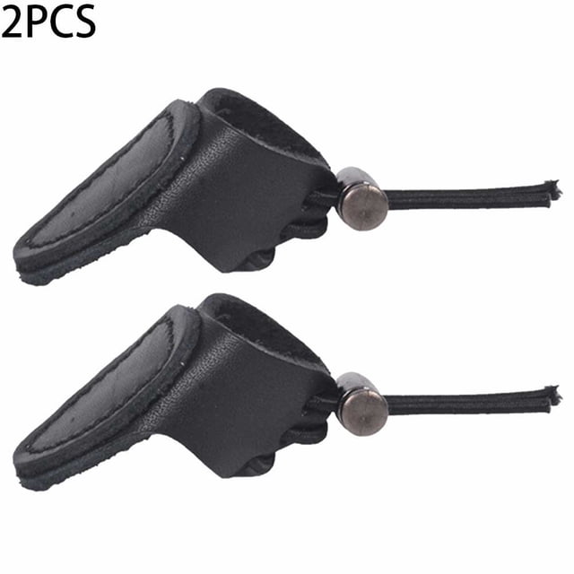 2 Pcs Leather Thumb Ring Finger Guard Tab Glove Bow Protection