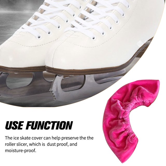 2 Pieces Ice Skate Covers Reusable Roller Shoes Dustproof Protector Unisex Washable Portable Skating Guard Accessories for Men Red