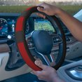 thumbnail image 2 of FH Group FH2002-RED Deluxe Full Grain Authentic Leather Steering Wheel Cover- RED, 2 of 5