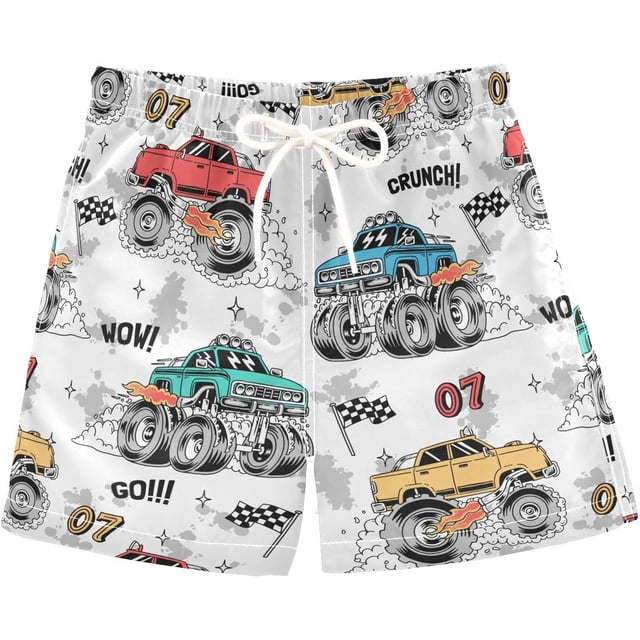 Boys Swim Trunks Beach Board Shorts Quick Dry Toddler Swimsuit Bathing Suits with Mesh Lining